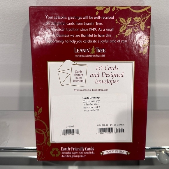 Leanin’ Tree Santa Print Christmas Cards & Envelopes - Picture 2 of 2